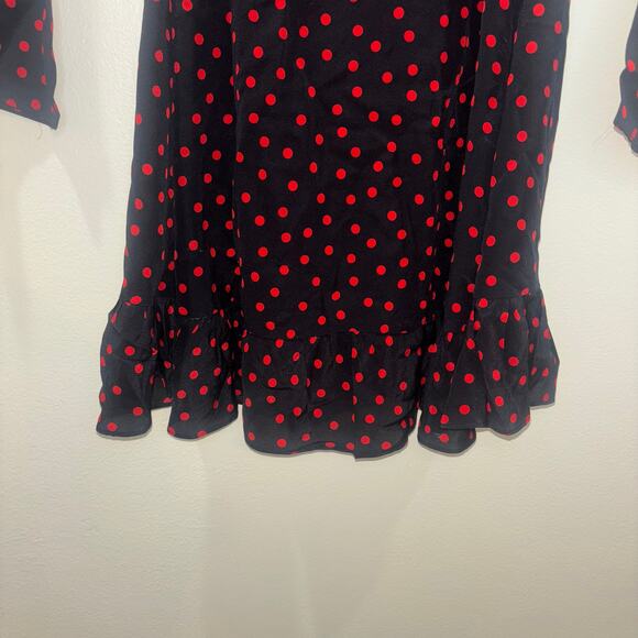 Réalisation Par Silk Italia Alexandra Polka Dot Wrap Dress – Size Small - Picture 11 of 15
